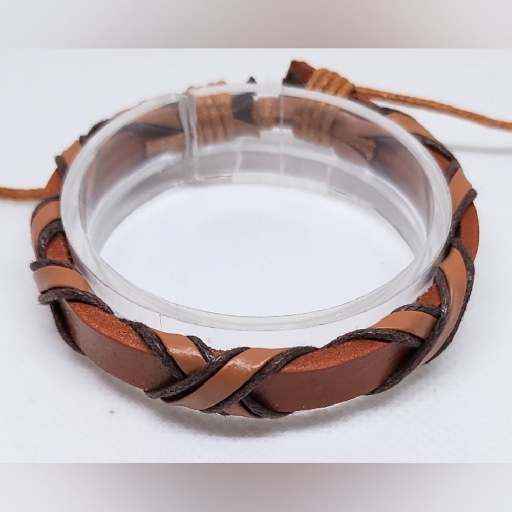 Men's Leather Bracelet Braided f5‎